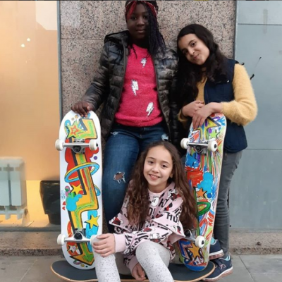 Group of Children with Skateboards OnBoard Sustainable Charity Challenge