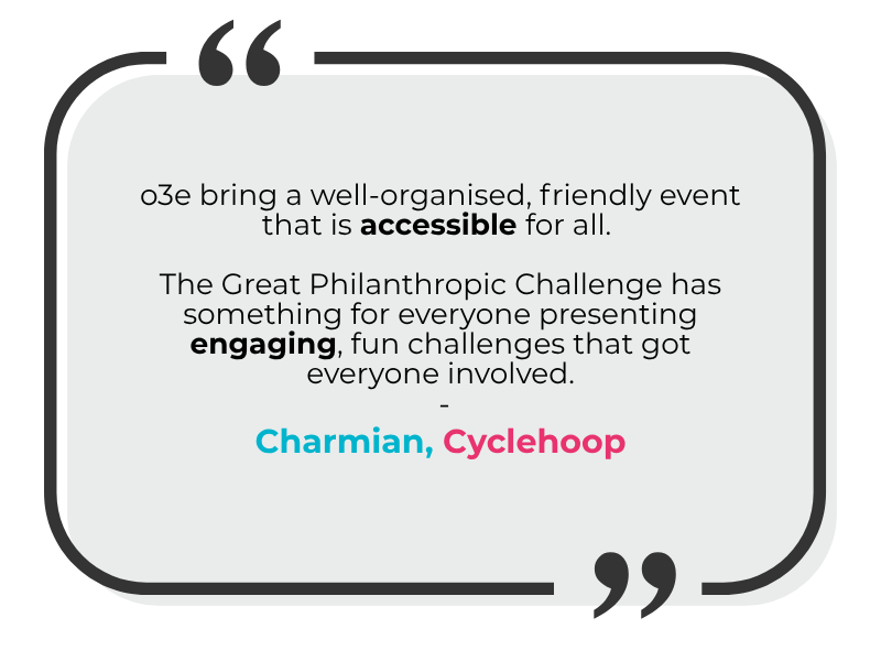 Great Philanthropic Challenge feedback from Cyclehoop Great Philanthropic Challenge feedback from Cyclehoop